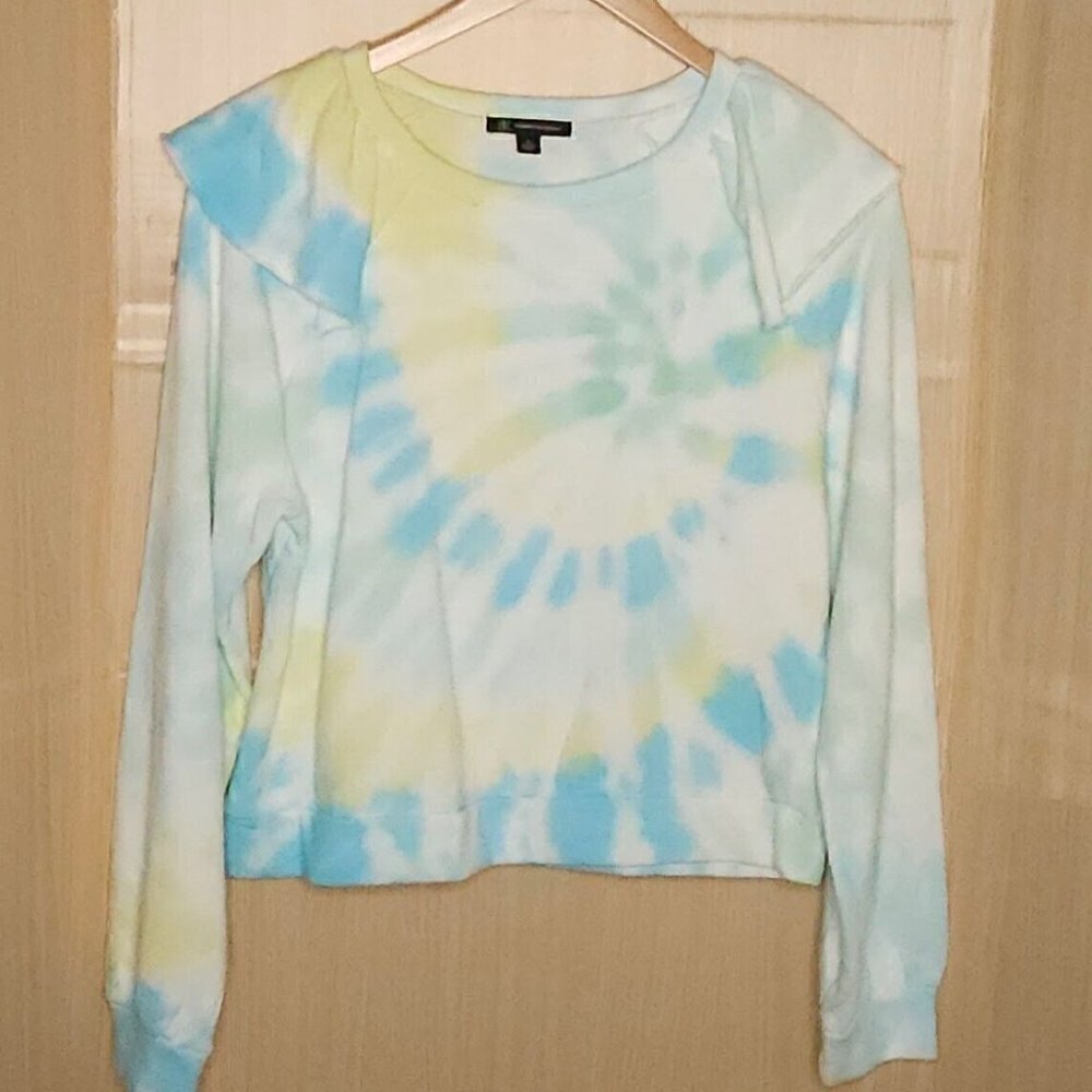 INC International Concepts Blue Green Tie Dye Sweatshirt XL